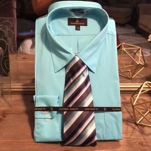 NWT Valerie Garati Full Sleeve button up shirt and tie